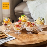 Mesomia Simple Short-Footed Glass Home Creative Dessert Cup Ice Cream Ice Cream Cup Yogurt Pudding C