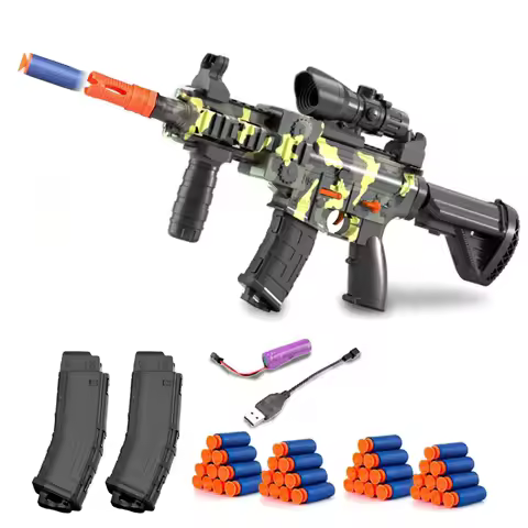 Soft Bullets Toys Guns for Boys,M416 Foam Blaster Gun, with Scope 40 Darts 2 Magazines,Full auto Gun