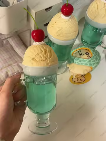 Mint Soda Drink Cup Model Creative Gift Handmade Desk Ornaments Soda Ice Cream Topping Glass Cup Gir