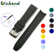 18mm 20mm 21mm 22mm 24mm Universal Silicone Bracelet Men Watch Accessories Rubber Watchband Replace for Citizen Seiko Water Ghost Waterproof Rubber Wristband Arc end Strap