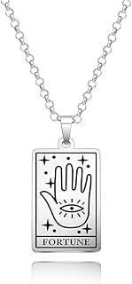 Tarot Cards Gift Horoscope Astrology Sign Necklace keychain Sun Moon Star Fatima Hand Eye Heart Lion