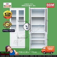 Distrindo - Bufet Lemari Hias Etalase Pintu Kaca + 2 Kunci Serbaguna Untuk Tas Kosmetik Konfeksi