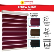 SUPERSAVE Zebra Roller Blind Curtain Window Shade Light Control Filtering House Office Tirai Tingkap Bidai Langsir