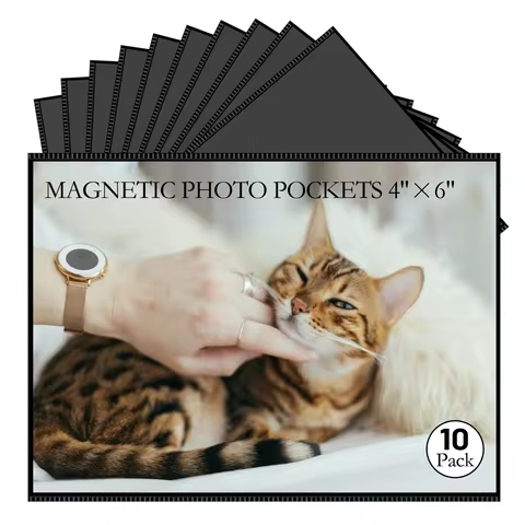 5/10Sheets 4x6" Magnetic Picture Frame Black Magnetic Frame Reusable Magnetic Photo Frames for Refri