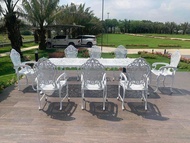 ชุดสนาม เฟอร์นิเจอร์สนาม 8 ที่นั่ง ลายราชสิงห์ เฟอร์นิเจอร์สนาม เฟอร์นิเจอร์กลางแจ้ง ชุดโต๊ะกาแฟ โต๊