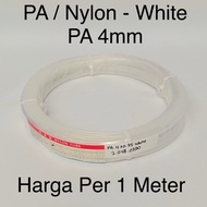 PA Nylon Tubing Hose White 4mm x 2.5mm OD 4mm ID 2.5mm Thickness 0.75mm Tube | PA4 Pneumatic Polyami