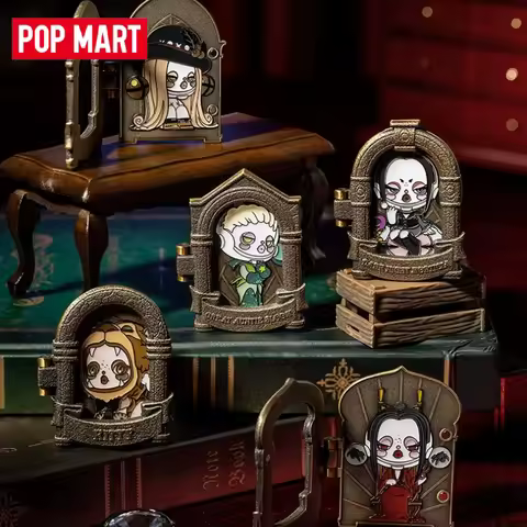 Genuine POPMART SKULLPANDA The Addams Family Badge Portable Decorations Home Decoration Lucky Gift