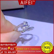 Inlaid 1 Karat Real Diamond Open Ring Pt950 Platinum Ornament qu-1