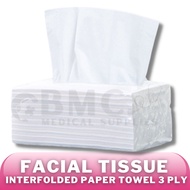 Facial Tissue Interfolded - "Small" Native Wood Pulp Facial Tissue Interfolded Paper Towel (3Ply)