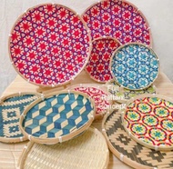 Small Round Nyiru Tray | Nyiru Buluh Bulat Tampi | Colour Piring Bamboo | Warna Warni Nyiru | Decora