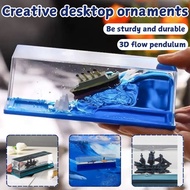 Perahu Terapung Model One Piece Pirate Ship Titanic Drift Bottle Cruise Ship Desktop Hiasan Black Pe