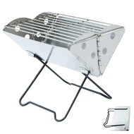Engsel Perkhemahan Luaran Grill BBQ Jenis X Dapur Arang Mudah Alih Dapur Kayu Dapur Perkhemahan Lipa
