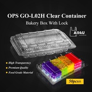 OPS GO-L2H OPS Clear Container With Lock 50pcs Bakery Box Bekas Kuih