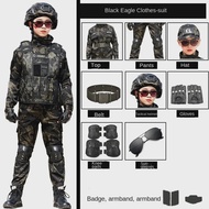 Tactical Military Uniform for Childrens Day Camouflag Disguise Adult Halloween Costume for Kid Girl 