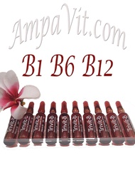 Ampavit B1 B6 B12 vitamin ampoules with red liquid and whitening 10bottles IM used