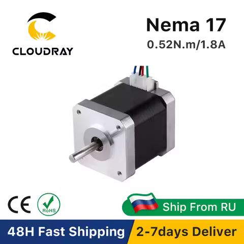 Cloudray 48mm Nema 17 Stepper Motor 52N.cm 1.8A 2 Phase with 4-lead for 3D printer CNC Engraving Mil