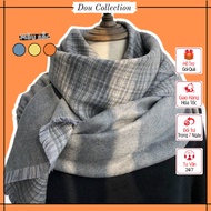 [Nowship2h] High Quality Thick Wool Cashmere Scarf to Keep Warm in Winter Checkered - 68x190cm - Dou