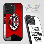 Hardcase Softcase Casing iphone 16 15 14 13 12 11 Pro Max Plus Mini X Xs XR Ac Milan Footbal club BJ