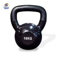 NORTH FITNESS เคตเทิลเบล 16KG ดัมเบลหูหิ้ว ลูกยกน้ำหนัก Kettlebell. เกรดยิม เหล็กหล่อยกน้ำหนักหุ้มด้