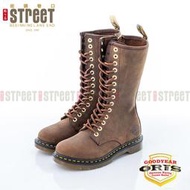 【街頭巷口 Street】ORIS 女款  馬丁式工法14孔 女中筒靴 SB15797C03 咖啡色