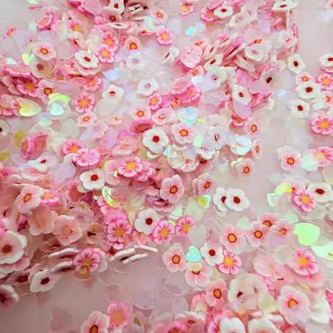 1680 pieces of heart-shaped flower glitter set DIY greeting cards, nail art, drip glue decorative pa