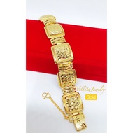 [CJ]Cop916 Bracelet “BISCUIT TAWAR 2CM” 999.9 Bangkok Gold Plated Bracelet {Rantai Tangan}