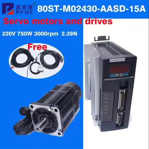 AASD-15A Driver 80ST-M02430 AC Servo Motor Kit 2.39N 750W 3000rpm 220V Single-Phase Ac Drive DIY Pre