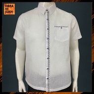 Obra ni Juan Cyclist/Semi-Slim fit/Polo Barong with Bordered - White (#2807)