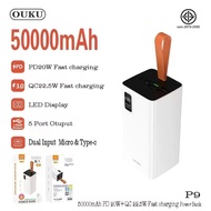 แบตสำรอง OUKU รุ่น P9 ความจุแบตเตอรี่ 50000mAh PD20W+QC22.5W 5Port LED Display ชาร์จโทรศัพท์มือถือ ชาร์จเร็ว