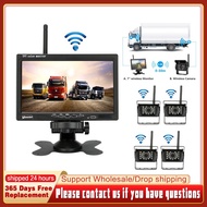 Wireless Reverse Camera 7 inch LCD Monitor HD Rear View Camera For Trucks Bus Trailer Excavator 2.4G