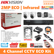 HIKVISION CCTV 4CH 2MP Package TVI-4CH2D2B-2MP-ECO 4Channel 2MP Turbo HD Analog Camera Kit NASHANTOO