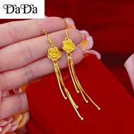 emas 916 original malaysia earrings women's flower rose anting-anting for Women Pendant Bridal Jewelry