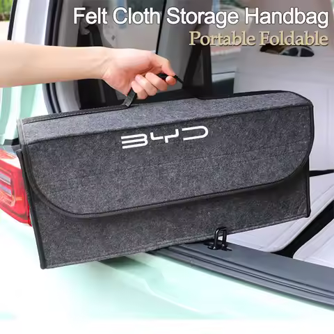Car Felt Cloth Storage Bag Folding Organizer Box Trunk Tool Case For BYD Tang F3 E6 Atto3 Yuan Plus 