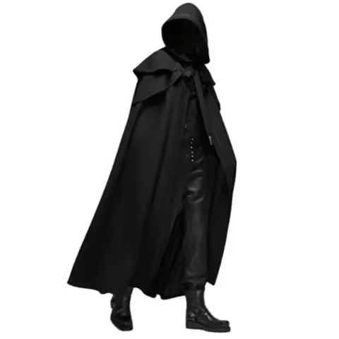 Medieval Cloak Men Women Hooded Cape Vintage Gothic Black Cloak Medieval Fantasy Viking Costume Hall
