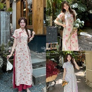 Lac Hy ao dai Set - silk fabric, ancient cheongsam style