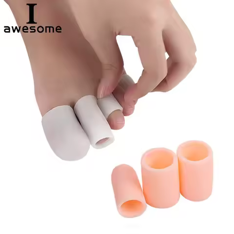 Feet Finger Toe Protector Insert 1 Pair Silicone Gel Toe Sleeves Separators Finger Tube Insole Prote