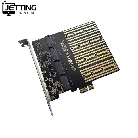 PCIE To M2 Adapter PCI Express X1 3.0 4 Ports B Key M.2 NGFF SATA SSD Adapter PCI-E M.2 Adapter Expa