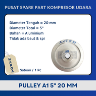 Puli Pully Pulley Dinamo Mesin Penggerak Kompresor Angin Aluminium A1 5 Inch 20 mm
