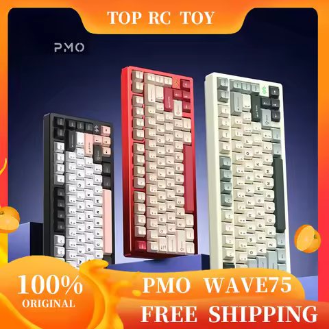 PMO WAVE75 Mechanical Gamer Keyboards 3Mode USB/2.4G/Bluetooth Wireless Keyboard RGB Customize CNC E