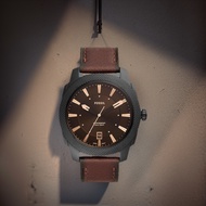 [Powermatic] Fossil Machine FS5972 Brown Leather Analog Classic Quartz Dress Date Men's Watch