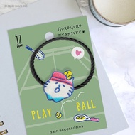 JzFun / 懶洋洋喵之助 刺繡造型髮圈 (網球喵)