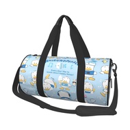 Sanrio Pekkle Casual Large-Capacity Round Cylinder Luggage Bag, Portable Travel Storage Bag