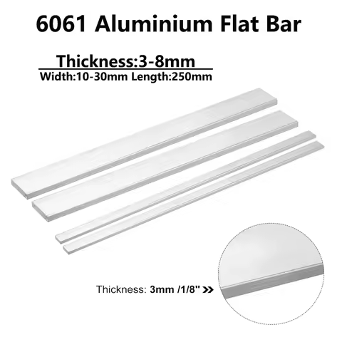 1/2pcs 6061 Aluminium Alloy Solides Metal Rectangular Flat Bar Square Rod Flat Steel Plate Strip Len