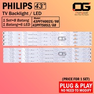 Philips 43 Inch 43PFT4002S/98 / 43PFT5853/68 LED TV BACKLIGHT / LAMPU TV 43PFT4002 43PFT5853
