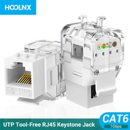 Hoolnx CAT6 Keystone Jack Tool-Less RJ45 UTP, No Punch-Down Tool Required Module Coupler 1/5/10-Pack