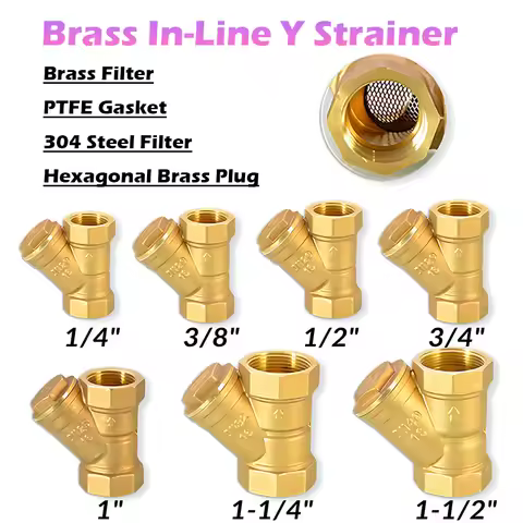 Peijian Brass In-line Y Strainer/filter 1/4" 3/8" 1/2" 3/4" 1" 1-1/4" 1-1/2" 2" Bsp Female Thread Fo