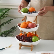 WOODYORK Rak Susun Tier Fruit Bowl Display Stand Snack Plate - 3WR