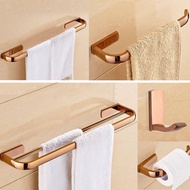 Bathroom Gold Polished Hardware Set Rose Gold Brass Robe Hook Towel Bar Toilet Roll Paper Holder Towel Ring Bathroom Accessories szh105