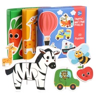 Baby Montessori Puzzle Large 2 Pieces Animal Paired Toy For Kids Ages 2-4 Jigsaw Toddler Beginners M