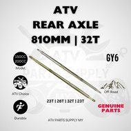 ATV Rear Axle 810mm (32T) | Nut M16 | M20 | GY6 | Big Bull | 150cc | 200cc | Ready Stock 📌